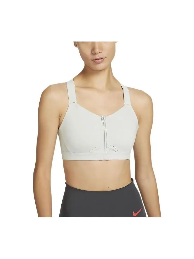 Бюстгальтер (WMNS) Nike Alpha High Support Padded Zip-Front Sports Bra 'White' — изображение 1 из 3, белый