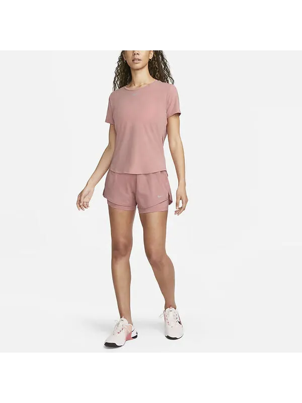Футболка (WMNS) Nike Dri-FIT One Luxe T-shirt 'Pink' — изображение 3 из 3, розовый