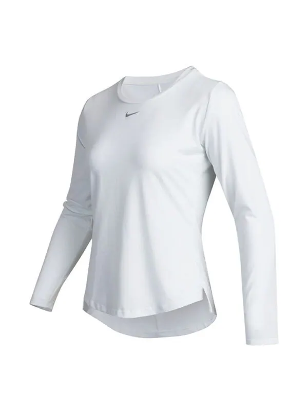 Футболка (WMNS) Nike Solid Color Training Sports Breathable Long Sleeves White — изображение 1 из 4, белый