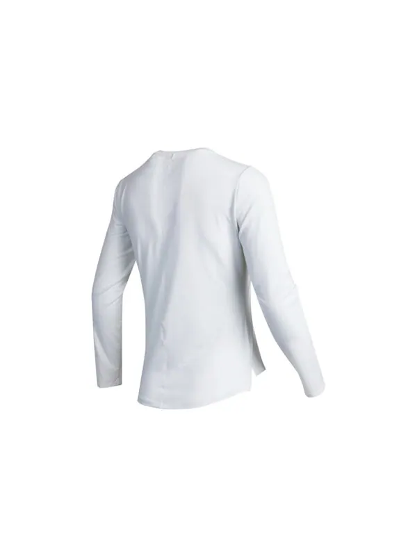 Футболка (WMNS) Nike Solid Color Training Sports Breathable Long Sleeves White — изображение 2 из 4, белый