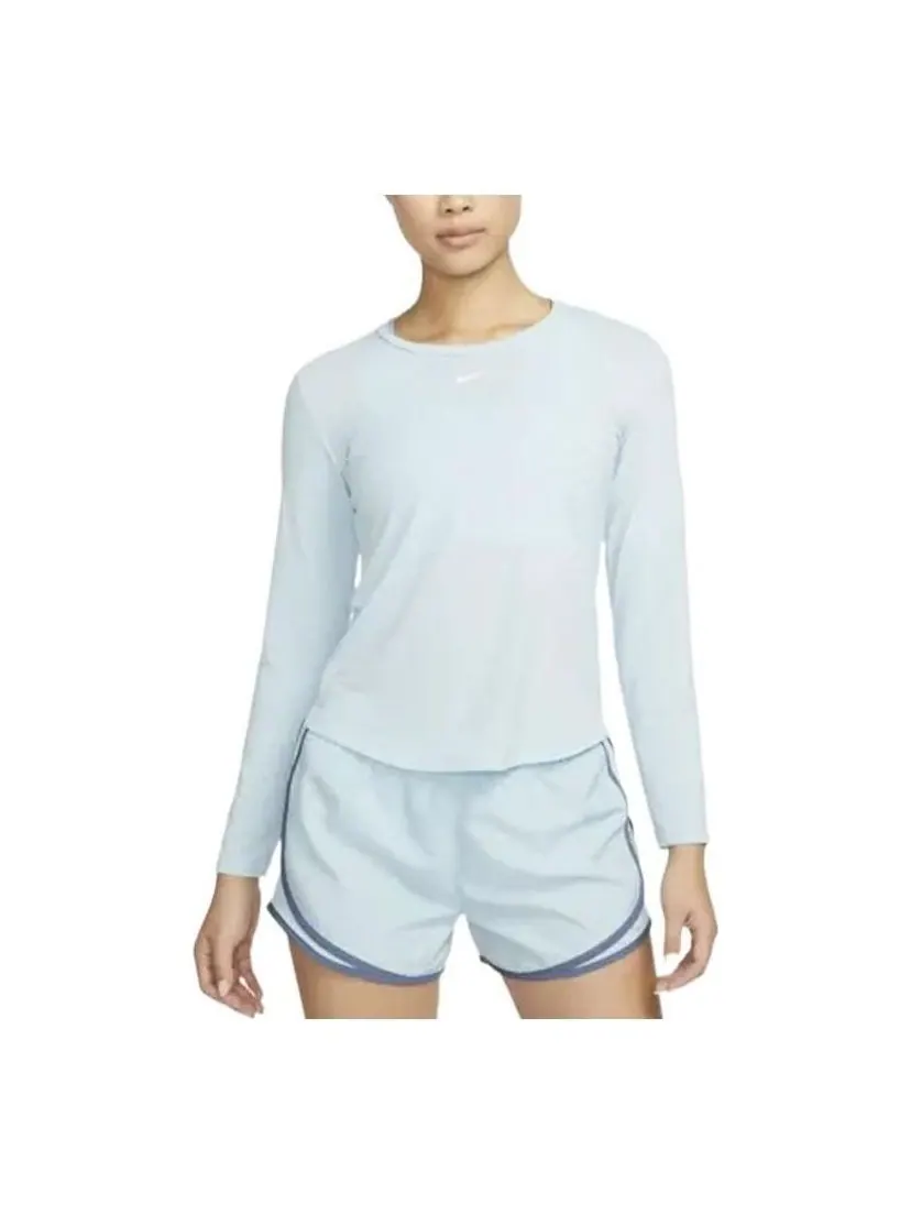 Футболка (WMNS) Nike One Luxe Long Sleeve T-Shirt 'Teal' — изображение 2 из 3, бирюзовый