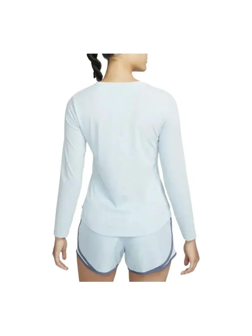 Футболка (WMNS) Nike One Luxe Long Sleeve T-Shirt 'Teal' — изображение 3 из 3, бирюзовый