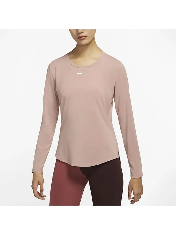 Футболка (WMNS) Nike AS W NK One LUXE DF LS STD Top Rose WHISPER — изображение 3 из 4, серый