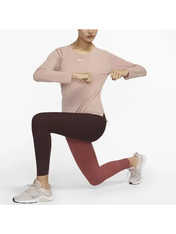 Футболка (WMNS) Nike AS W NK One LUXE DF LS STD Top Rose WHISPER — изображение 4 из 4, серый