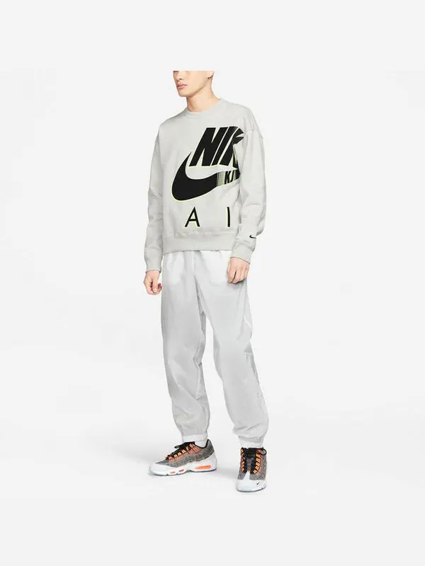 Толстовка Nike Air x Kim Jones Crossover Logo Printing Fleece Round Neck US Edition Couple Style — изображение 3 из 4, серый