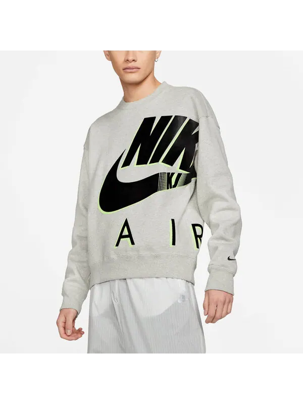 Толстовка Nike Air x Kim Jones Crossover Logo Printing Fleece Round Neck US Edition Couple Style — изображение 4 из 4, серый