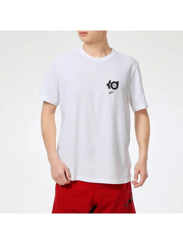 Футболка dri-fit kd durant printing sports round neck basketball short sleeve white Nike — изображение 3 из 4, белый