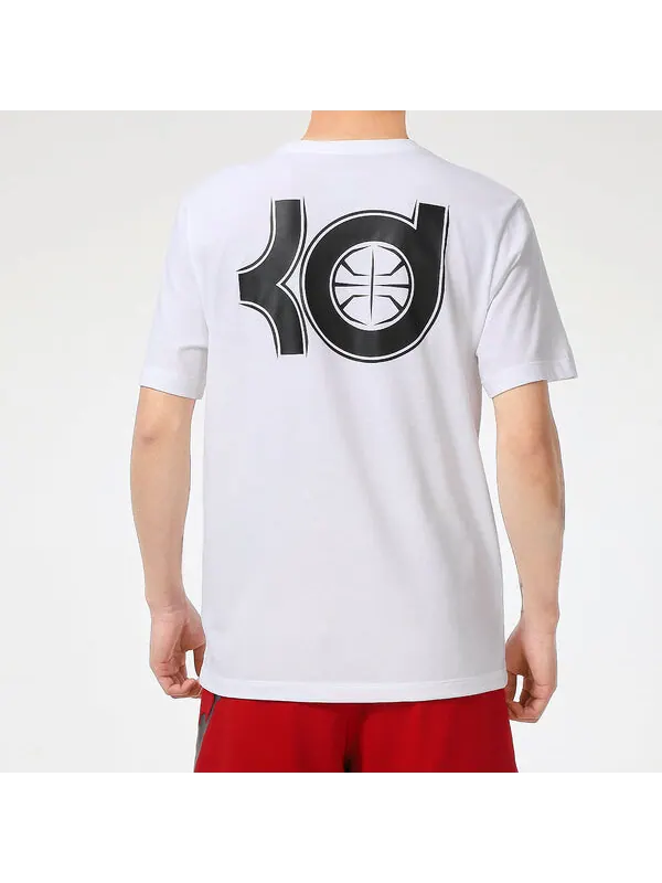 Футболка dri-fit kd durant printing sports round neck basketball short sleeve white Nike — изображение 4 из 4, белый