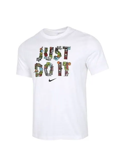 Футболка просто сделай это алфавитный принт спорт короткий рукав мужчины Nike — изображение 1 из 4, белый