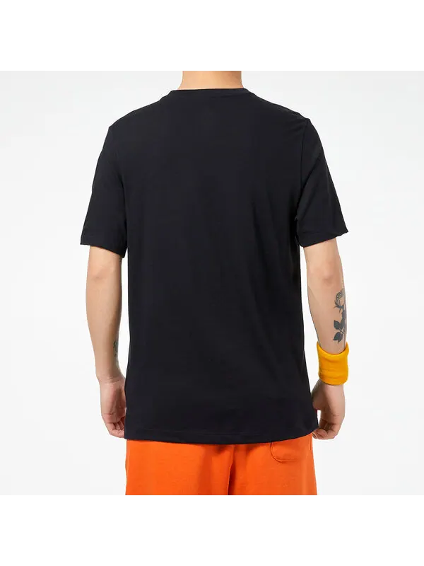 Футболка basketball sports contrasting colors printing round neck short sleeve black Nike — изображение 4 из 4, черный