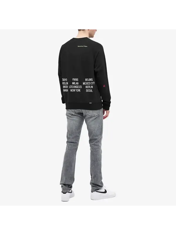 Толстовка Nike Wordl Tour Crew Sweat Logo 'Black' — изображение 2 из 4, черный