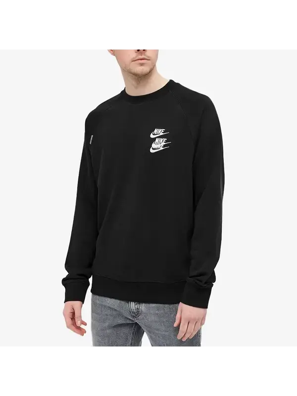 Толстовка Nike Wordl Tour Crew Sweat Logo 'Black' — изображение 3 из 4, черный