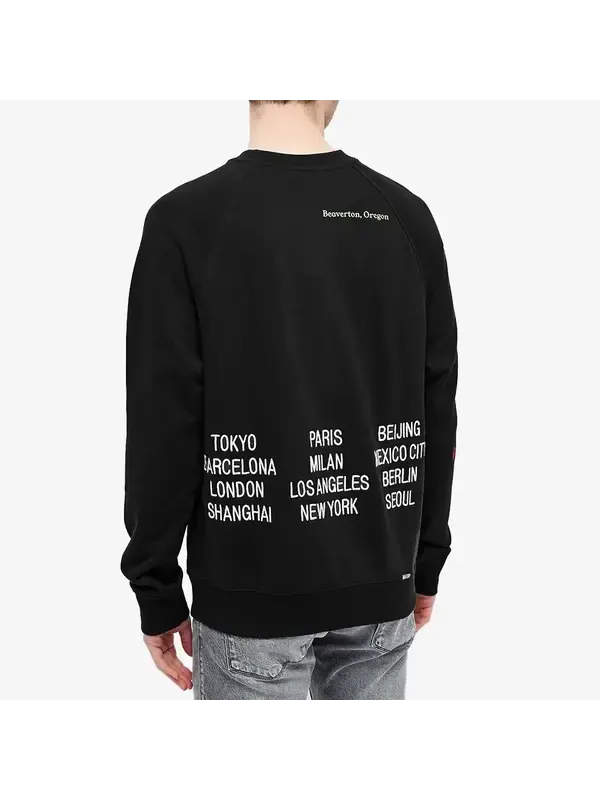 Толстовка Nike Wordl Tour Crew Sweat Logo 'Black' — изображение 4 из 4, черный