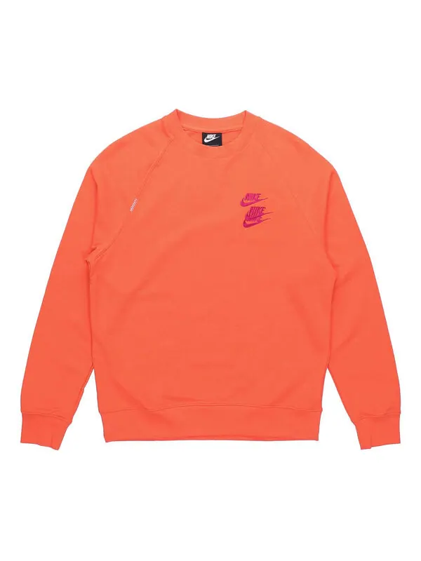 Толстовка Nike As M Nsw Ft Crw Wtour Embroidered Pattern Round Neck Long Sleeves Orange — изображение 1 из 4, оранжевый