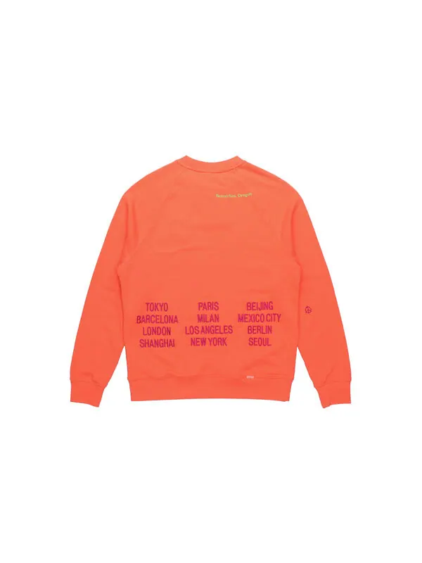 Толстовка Nike As M Nsw Ft Crw Wtour Embroidered Pattern Round Neck Long Sleeves Orange — изображение 2 из 4, оранжевый