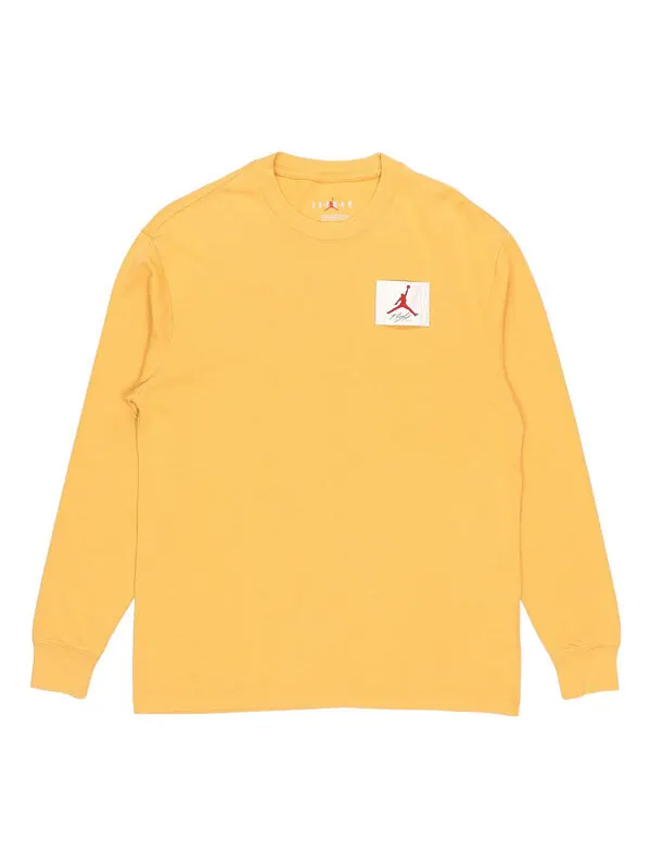 Толстовка Air Jordan Logo Print Crew-neck Sports 'Flight Yellow' — изображение 1 из 4, желтокоричневый