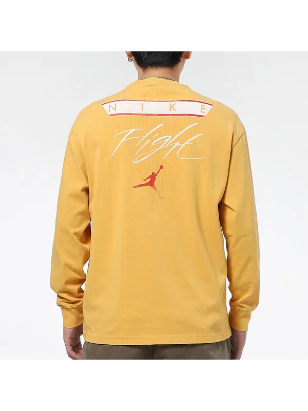 Толстовка Air Jordan Logo Print Crew-neck Sports 'Flight Yellow' — изображение 3 из 4, желтокоричневый