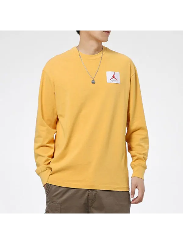 Толстовка Air Jordan Logo Print Crew-neck Sports 'Flight Yellow' — изображение 4 из 4, желтокоричневый
