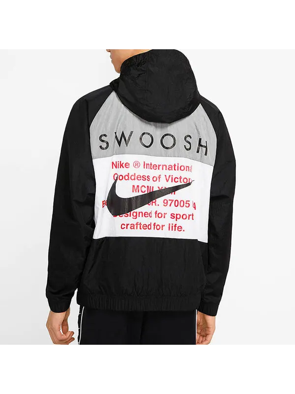Куртка Men's Nike Windproof Sports Woven Jacket autumn Black — изображение 4 из 4, черный