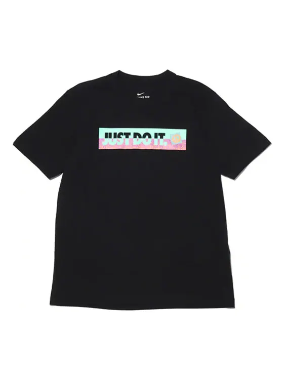 Футболка Men's Nike Contrasting Colors Large Logo Casual Sports Round Neck Short Sleeve Black — изображение 1 из 4, мульти