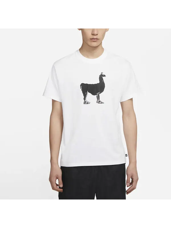 Футболка sb printing skateboard loose knit short sleeve white Nike — изображение 4 из 4, белый