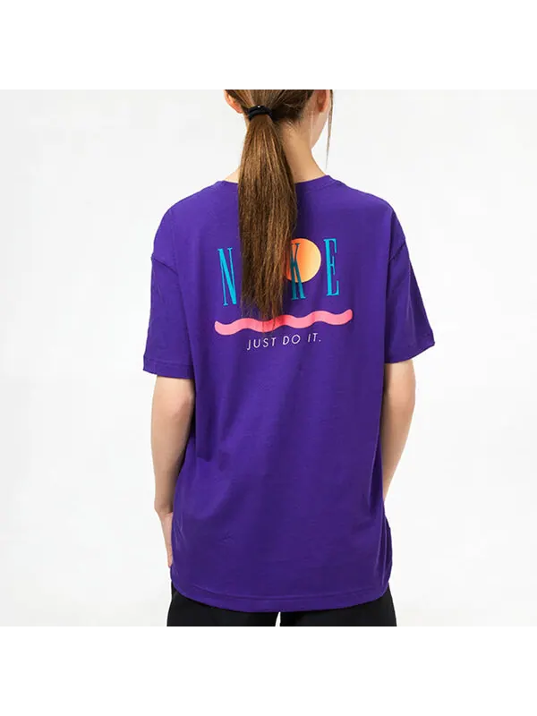 Футболка nsw tee boy винтажные спортивные тренажерные залы дышащие короткие рукава Nike — изображение 3 из 4, фиолетовый
