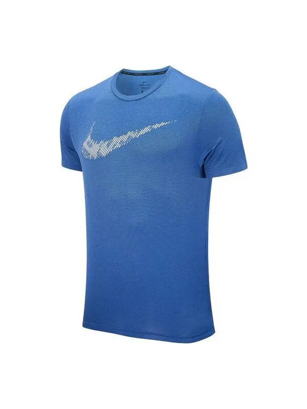 Футболка Men's Nike Stripe Logo Printing Training Sports Short Sleeve Blue T-Shirt — изображение 1 из 3, мульти
