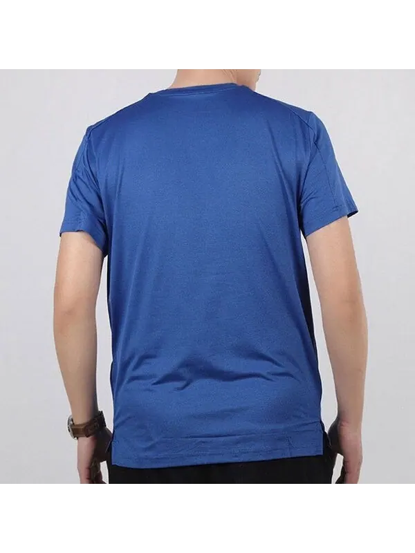 Футболка Men's Nike Stripe Logo Printing Training Sports Short Sleeve Blue T-Shirt — изображение 3 из 3, мульти