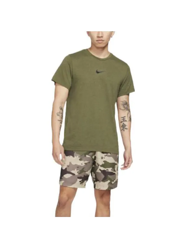 Футболка Men's Nike Solid Color Training Alphabet Logo Printing Short Sleeve Green T-Shirt — изображение 3 из 3, мульти