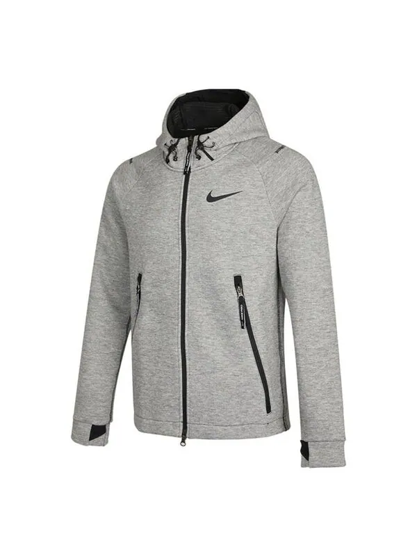 Куртка Nike Knit Sports hooded Logo Jacket Gray — изображение 1 из 4, мульти