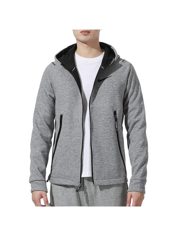 Куртка Nike Knit Sports hooded Logo Jacket Gray — изображение 3 из 4, мульти