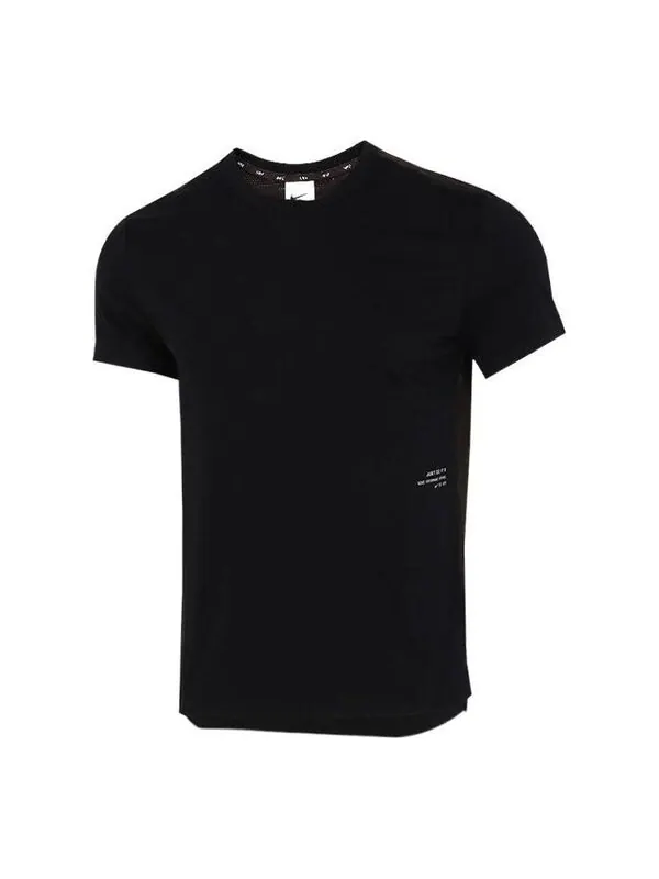 Футболка Nike Dri-FIT Running Training Quick Dry Breathable Round Neck Short Sleeve Black — изображение 1 из 4, мульти