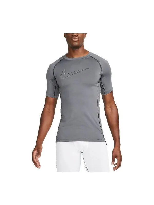 Футболка Nike Pro Dri-FIT Tight Short Sleeve Tops 'Grey' — изображение 1 из 4, серый