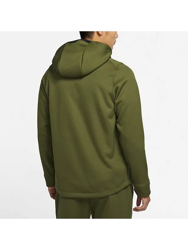 Куртка Nike Pro Therma-FIT Fleece Stay Warm Sports Training Hooded Jacket Green — изображение 4 из 4, зеленый