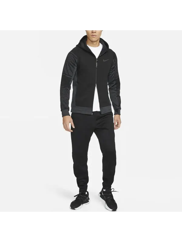 Куртка Nike Therma-fit Adv Full-length zipper Cardigan Training Hooded Jacket Black — изображение 3 из 4, черный
