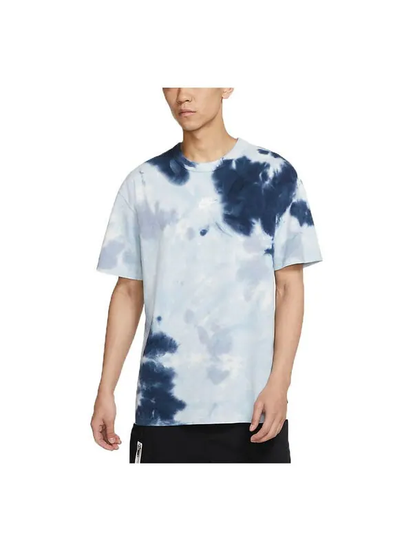 Футболка sportswear tie dye printing loose sports short sleeve blue Nike — изображение 1 из 3, синий