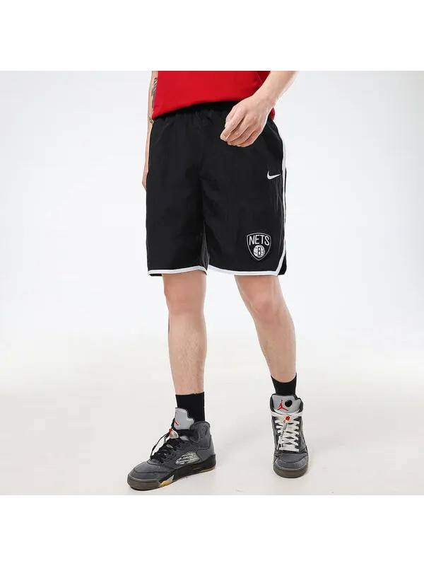 Шорты brooklyn nets breathable casual basketball shorts black Nike — изображение 4 из 4, черный