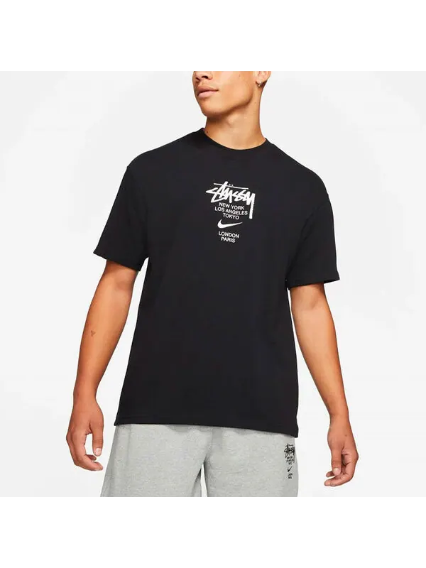 Футболка x stussy crossover round neck pullover t shirt asia sizing Nike — изображение 3 из 4, черный