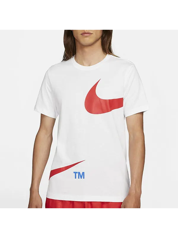 Футболка sportswear large logo printing round neck short sleeve white Nike — изображение 3 из 4, белый