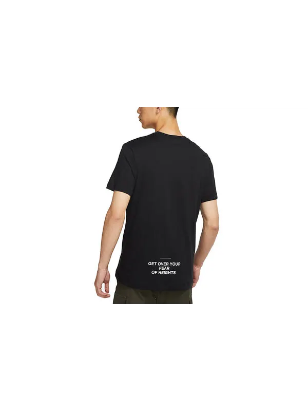 Футболка men's air large logo printing sports round neck short sleeve black t-shirt Nike — изображение 2 из 3, черный