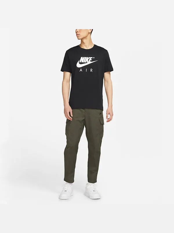Футболка men's air large logo printing sports round neck short sleeve black t-shirt Nike — изображение 3 из 3, черный