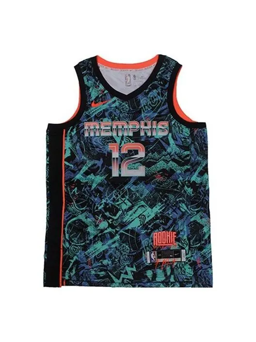 Майка Nike NBA Retro Basketball Jersey/Vest Gray Memphis Grizzlies Morant No. 12 Green — изображение 1 из 2, зеленый