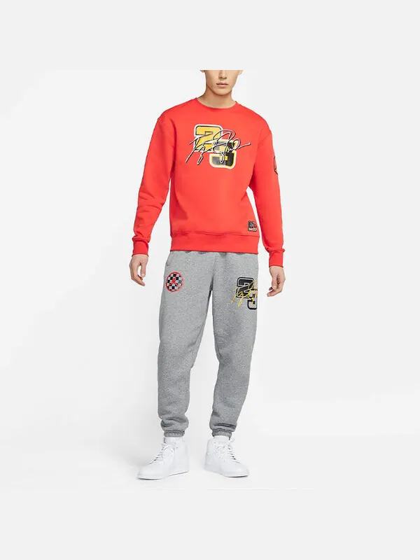 Толстовка Air Jordan MENS Sport DNA Casual Crew-neck Sports Red — изображение 3 из 4, красный