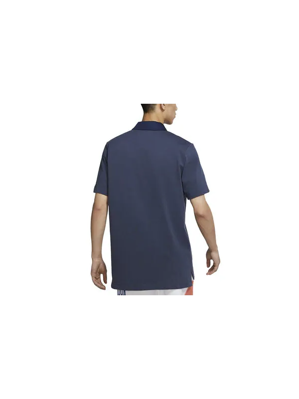 Футболка men's sportswear athleisure casual sports rugby short sleeve lapel navy blue polo shirt Nike — изображение 2 из 3