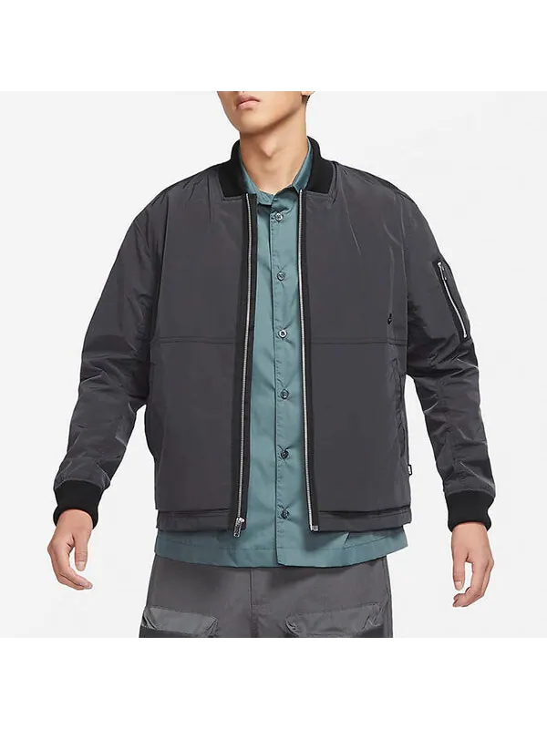 Куртка Nike Solid Color Training Loose Casual Jacket Black — изображение 4 из 4, черный