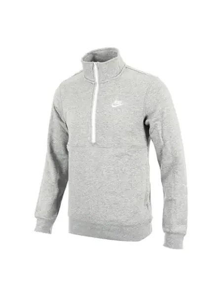 Рубашка спортивная одежда клуб флис половина молнии Nike — изображение 1 из 1, серый