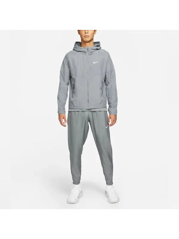 Куртка Men's Nike As Nk Rpl Miler Jkt Reflective Logo Printing Woven Sports Hooded Jacket Gray — изображение 3 из 4, серый