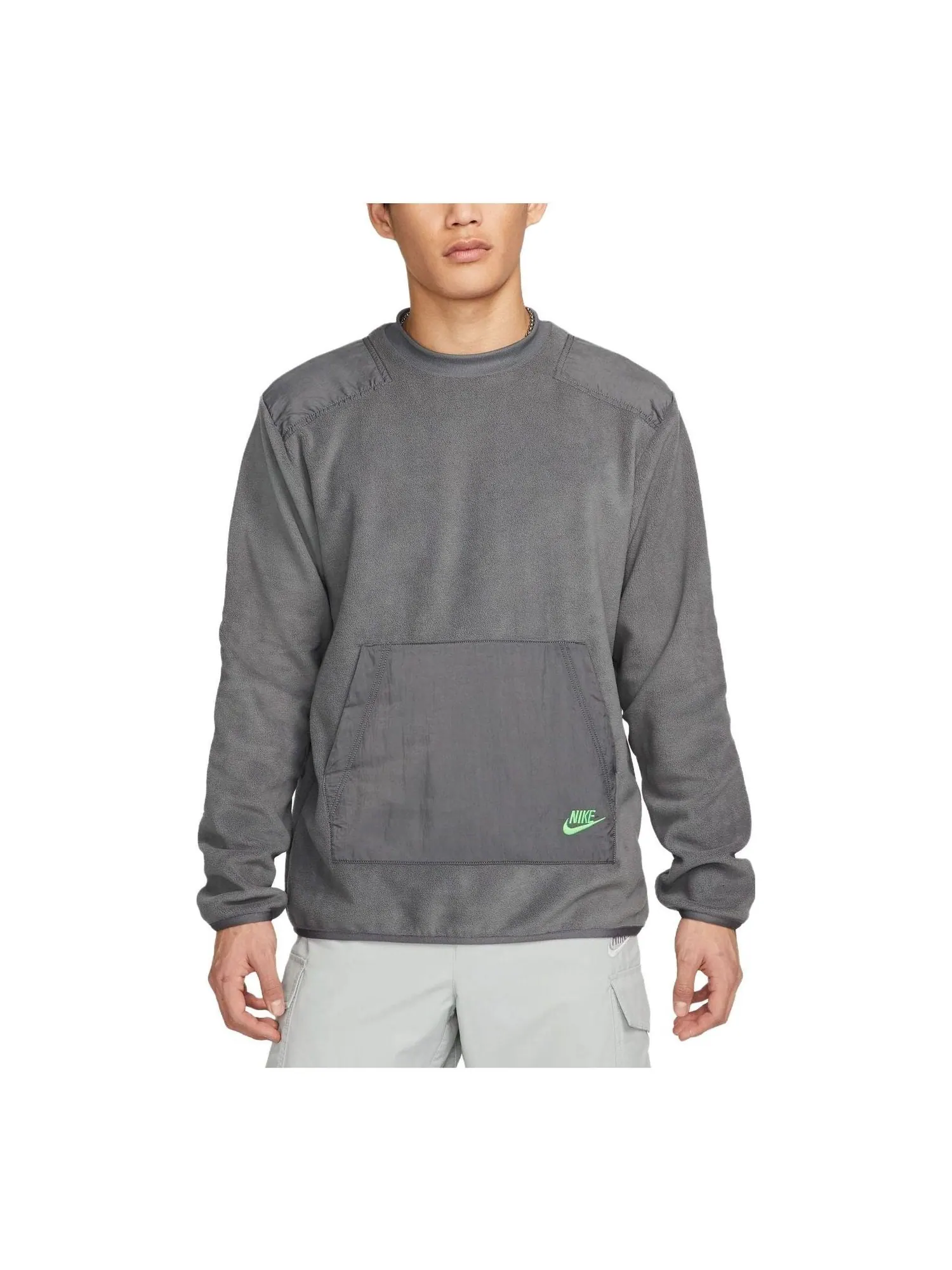 Спортивная толстовка Nike Winter Fleece Crewneck Sweatshirt Asia Sizing 'Steel Grey' DD4855-068 — изображение 1 из 2, серый