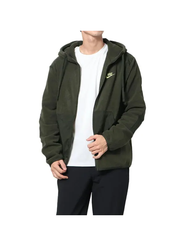 Куртка Men's Nike Sportswear Style Essentials+ Logo Embroidered Suede Hooded Solid Color Jacket — изображение 3 из 4, мульти