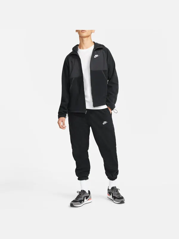 Брюки men's solid color lacing loose sports pants/trousers/joggers black Nike — изображение 3 из 3, черный